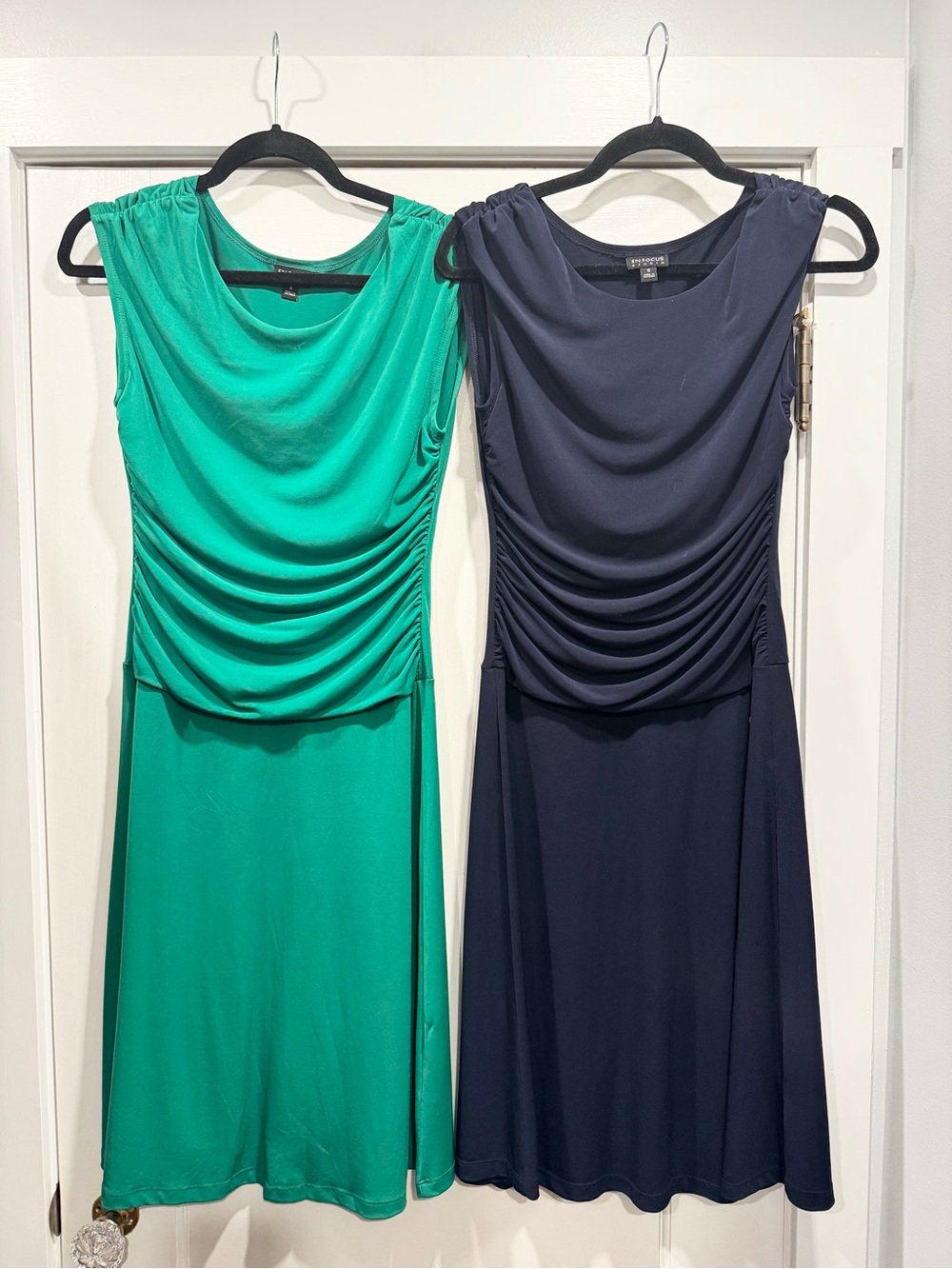 InFocus Studio Ruched Cowl Neck Sleeveless Midi Dress Green Navy 8 BUNDLE LOT